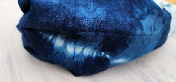 濃い色　藍染ターバン004 ゆっくりサイズ 人気の藍染ターバン^_^  自宅で栽培した藍で染めた作品です。 5枚目の画像
