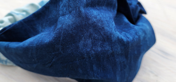 濃い色　藍染ターバン004 ゆっくりサイズ 人気の藍染ターバン^_^  自宅で栽培した藍で染めた作品です。 3枚目の画像