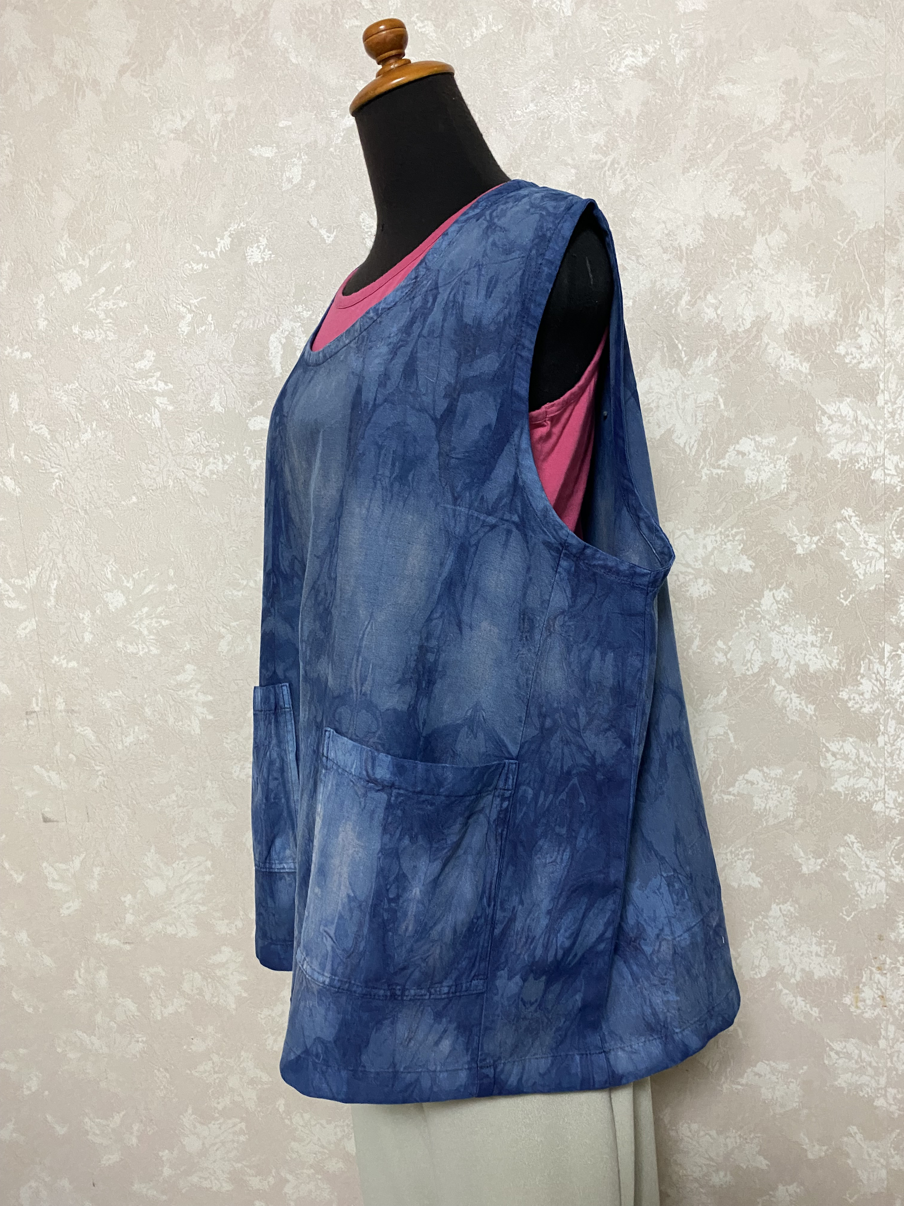 藍染めベスト(絞り染め)32