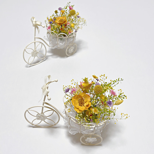 母の日に贈る/癒しの花カゴ自転車 3枚目の画像