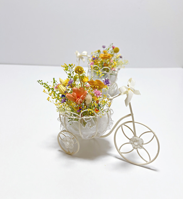 母の日に贈る/癒しの花カゴ自転車 5枚目の画像