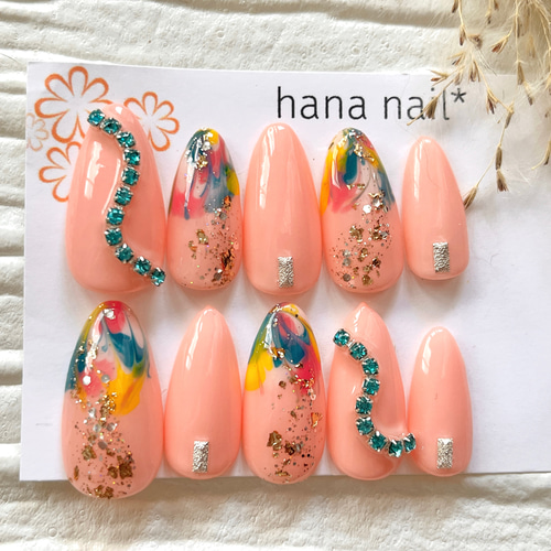 ネイルチップ 変形ピーコックネイルチップ #68 ネイルチップ（つけ爪