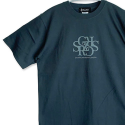 【夏を楽しむ♪】ロゴプリント　Tシャツ　スレート/紺　6.2oz  綿100%　メンズ　レディース 1枚目の画像