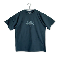 【夏を楽しむ♪】ロゴプリント　Tシャツ　スレート/紺　6.2oz  綿100%　メンズ　レディース 2枚目の画像