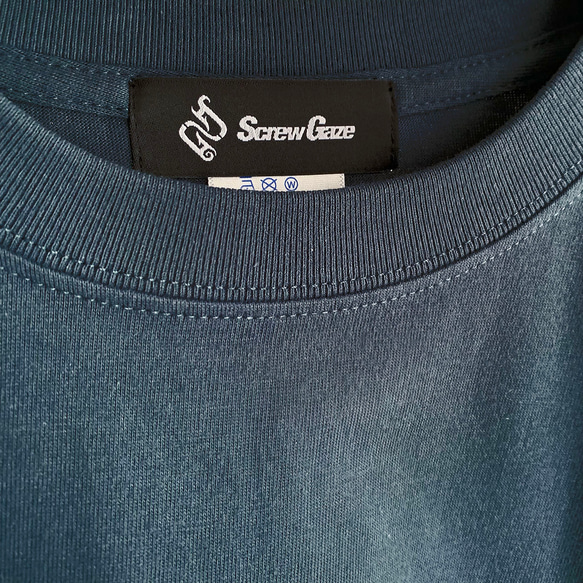 【夏を楽しむ♪】ロゴプリント　Tシャツ　スレート/紺　6.2oz  綿100%　メンズ　レディース 7枚目の画像