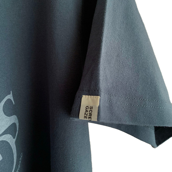 【夏を楽しむ♪】ロゴプリント　Tシャツ　スレート/紺　6.2oz  綿100%　メンズ　レディース 8枚目の画像