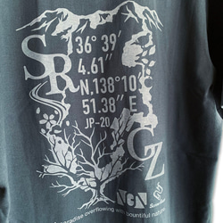 【夏を楽しむ♪】ロゴプリント　Tシャツ　スレート/紺　6.2oz  綿100%　メンズ　レディース 5枚目の画像