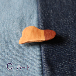 【送料無料】木のブローチ 一文字形 3枚目の画像