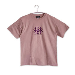 【夏を彩る】ロゴプリント　Tシャツ　スモーキーピンク/オールドローズ　6.2oz  綿100%　メンズ　レディース 2枚目の画像