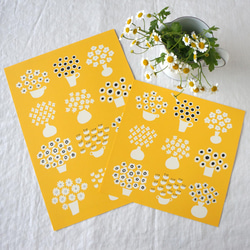 「 flower base（ yellow ）」20cm角ポスター 5枚目の画像