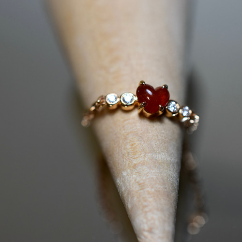 ココ。翡翠リング AU750 #13.5 18金 ファッション 翡翠リング AU750 #13.5