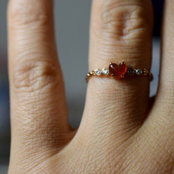 X24-04 赤翡翠 ハット 氷種 k18金ピンクゴールド リング 指輪 ミャンマー産 天然 本翡翠 爪留め 13枚目の画像