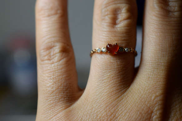 X24-04 赤翡翠 ハット 氷種 k18金ピンクゴールド リング 指輪 ミャンマー産 天然 本翡翠 爪留め 13枚目の画像