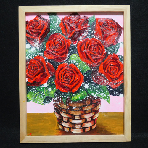 油絵 油彩 絵画 【薔薇】 油絵 油彩 油彩画 絵 絵画【赤い薔薇】 - arashi1783 - BOOTH