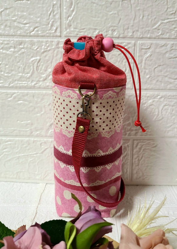 ハンドメイド　水筒　カバー　サーモス  600 お花柄 ハンドメイド 水筒 カバー サーモス 600 お花柄