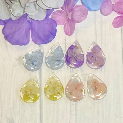 No.359-C　【リメイク】ドライフラワー(紫陽花)☆ピアス・イヤリング No.359-C 【リメイク】ドライフラワー(紫陽花)☆ピアス・イヤリング 桜