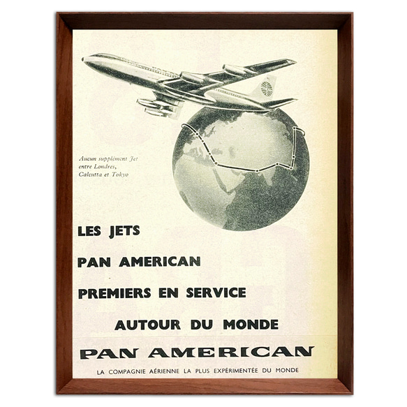 パンナム 1960年代 アメリカ ヴィンテージ 雑誌 広告 額付 ポスター 3枚目の画像