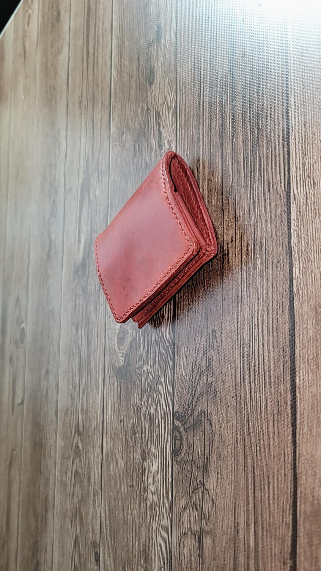 [国産ヌメ革] ボックス型コインケース小銭入れ "手縫い" ハンドメイド