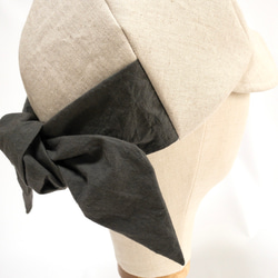 バックリボンのコットンリネン素材のキャップ【選べるサイズ受注生産】レディース帽子 6枚目の画像
