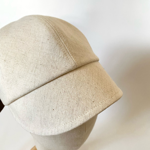 春夏＊大人に似合うシンプルキャップ＊リボン＊日本製コットンリネン＊レディース帽子【SS/S/M/LL受注制作】UVケア 5枚目の画像