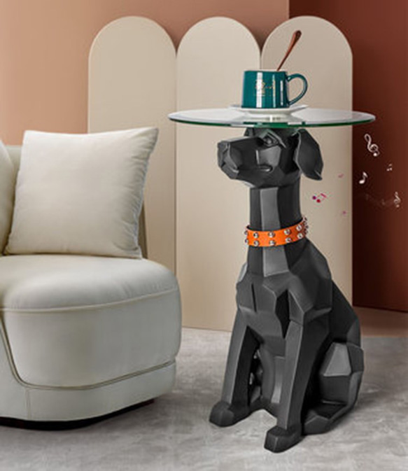 サイドテーブル 犬 オブジェ Bluetooth スピーカー付き おしゃれ ナイトテーブル ベッドサイド ch-952 11枚目の画像