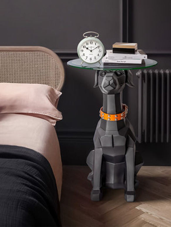 サイドテーブル 犬 オブジェ Bluetooth スピーカー付き おしゃれ ナイトテーブル ベッドサイド ch-952 5枚目の画像