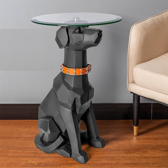 サイドテーブル 犬 オブジェ Bluetooth スピーカー付き おしゃれ ナイトテーブル ベッドサイド ch-952 1枚目の画像