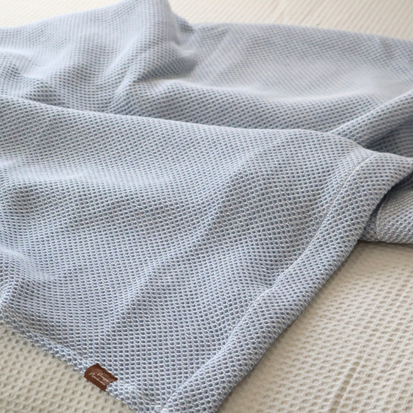 【泉州南部織】“熟睡を追求した”ハニカム織シングルケット（ダスティブルー） 15枚目の画像