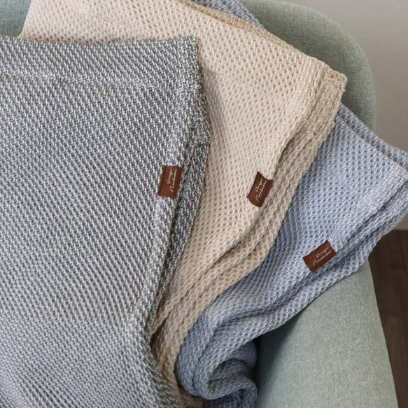 【泉州南部織】“熟睡を追求した”ハニカム織シングルケット（エクリュ） 16枚目の画像