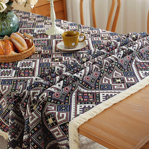 E 北欧ヴィンテージ1950s伝統織りリネンのテーブルクロス（特大サイズ E 北欧ヴィンテージ1950s伝統織りリネンのテーブルクロス（特大サイズ