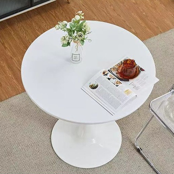 曲線 サイドテーブル ラウンド 丸型 高さ75cm 木製 ホワイト ブラック ブラウン 白 黒 茶 北欧 ch-926 7枚目の画像