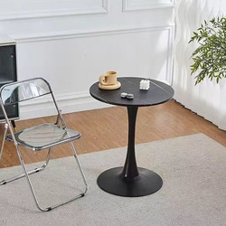 曲線 サイドテーブル ラウンド 丸型 高さ75cm 木製 ホワイト ブラック ブラウン 白 黒 茶 北欧 ch-926 6枚目の画像