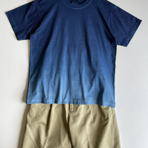 空』グラデーション Tシャツ 半袖 藍染 ユニセックス 【受注制作】 T