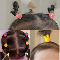 ヘアゴム　デコパーツ　クッキー　お菓子　くま　うさぎ　子供　キッズ 2枚目の画像