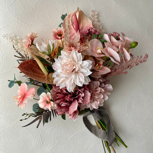 ウェディングブーケ アーティフィシャルフラワー ダリア ピオニー 大人