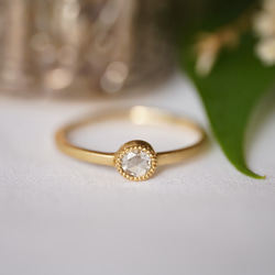 K18 Round Rose cut Diamond ring(0.131ct,R079_RRDClear) 5枚目の画像