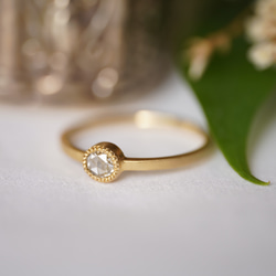 K18 Round Rose cut Diamond ring(0.131ct,R079_RRDClear) 6枚目の画像