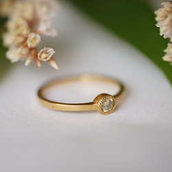 K18 Round lemon yellow Diamond ring (0.15ct,RB05_RLD015) 3枚目の画像