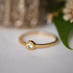 K18 Round lemon yellow Diamond ring (0.15ct,RB05_RLD015) 6枚目の画像