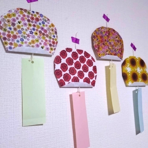 風鈴　製作キット　壁面飾り　夏　七夕　短冊　保育　高齢者　クラフト Amazon.co.jp: 風鈴 製作キット 壁面飾り 夏 七夕 短冊 保育