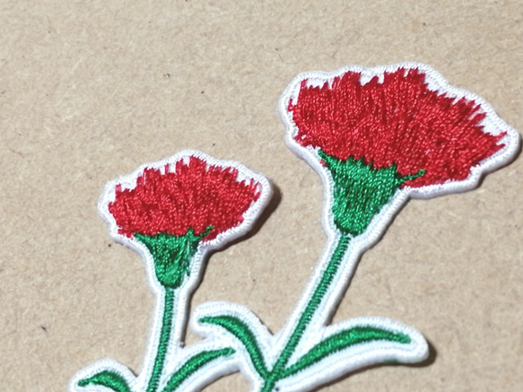 縁取り全刺繍カーネーションの花ワッペン 人気・おすすめ｜売れ筋商品・話題商品におすすめ 品質チェック済み 安心配送 今月のおすすめ