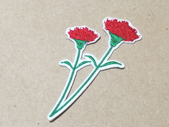 縁取り全刺繍カーネーションの花ワッペン 人気・おすすめ｜売れ筋商品・話題商品におすすめ 品質チェック済み 安心配送 今月のおすすめ