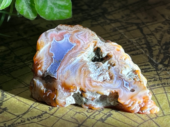 焔✧ グラフィカル　レッドアゲート スライス 穴開き　プレート 瑪瑙　原石 4枚目の画像