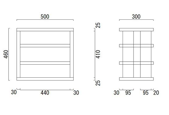 カスタム依頼 木製オーディオラック（無垢材）TS410-25 W500-D300 注文