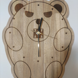 木製　くま　掛け時計 1枚目の画像