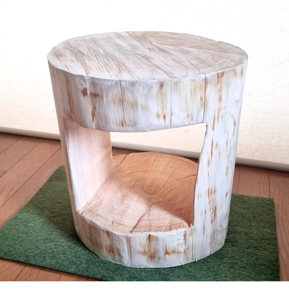 いい香り ひのき切株椅子 くりぬき・丸太テーブル・無塗装ナチュラル・オーガニック 7枚目の画像