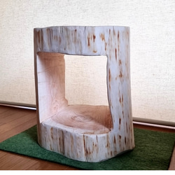 いい香り ひのき切株椅子 くりぬき・丸太テーブル・無塗装ナチュラル・オーガニック 6枚目の画像