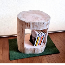 いい香り ひのき切株椅子 くりぬき・丸太テーブル・無塗装ナチュラル・オーガニック 4枚目の画像