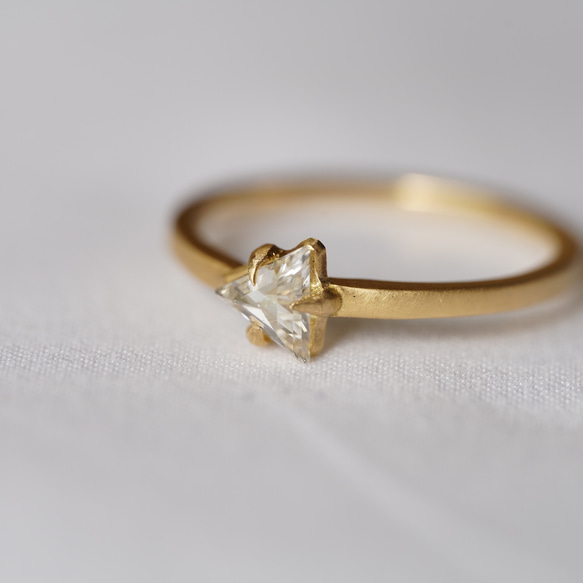 K18 Triangle cut Diamond ring (0.330ct,R083_TrD) 7枚目の画像