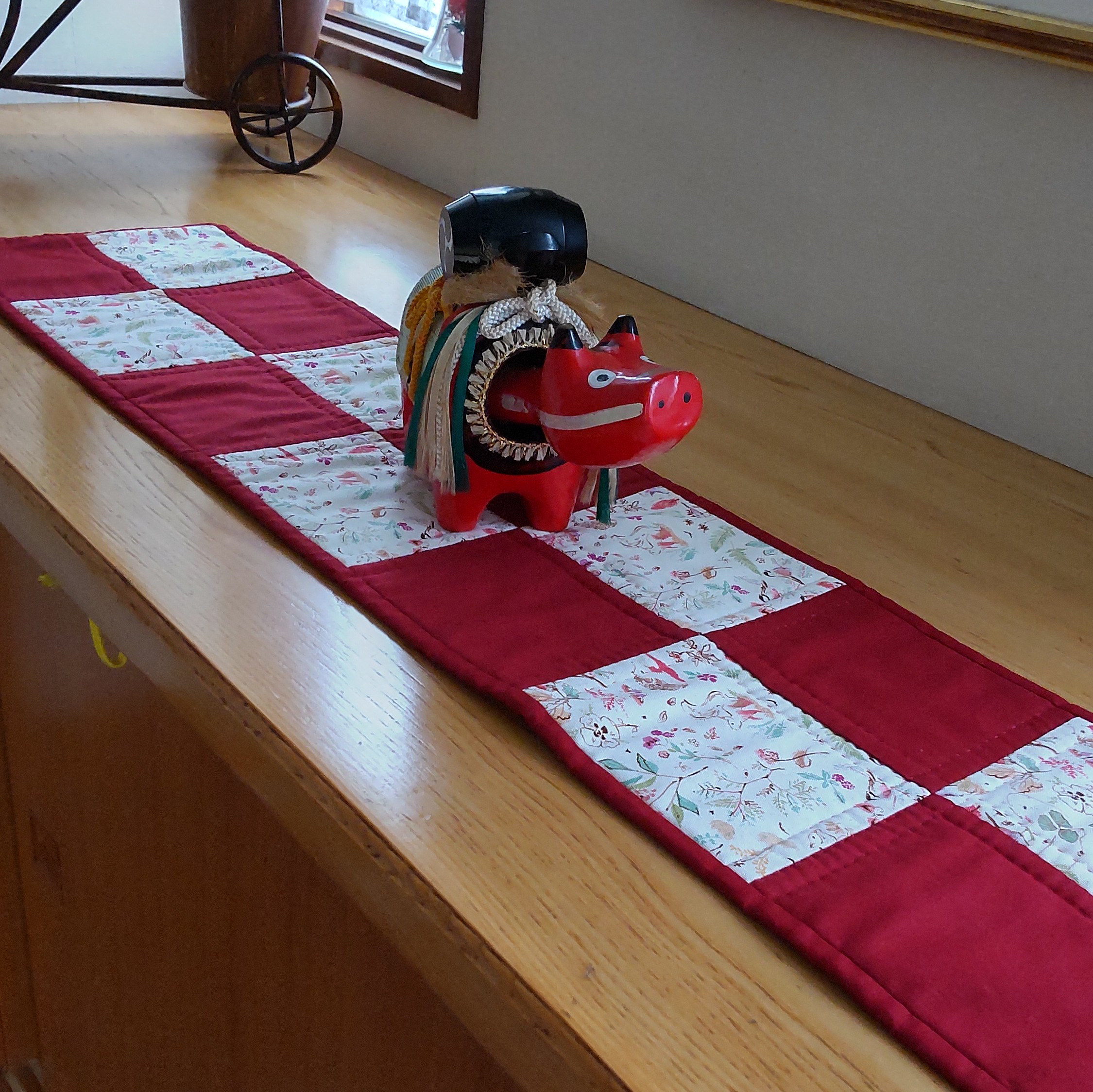パッチワーク  ハンドメイド　ラグマット 新品未使用・ハンドメイド【古布】 和風パッチワーク 和風キルト